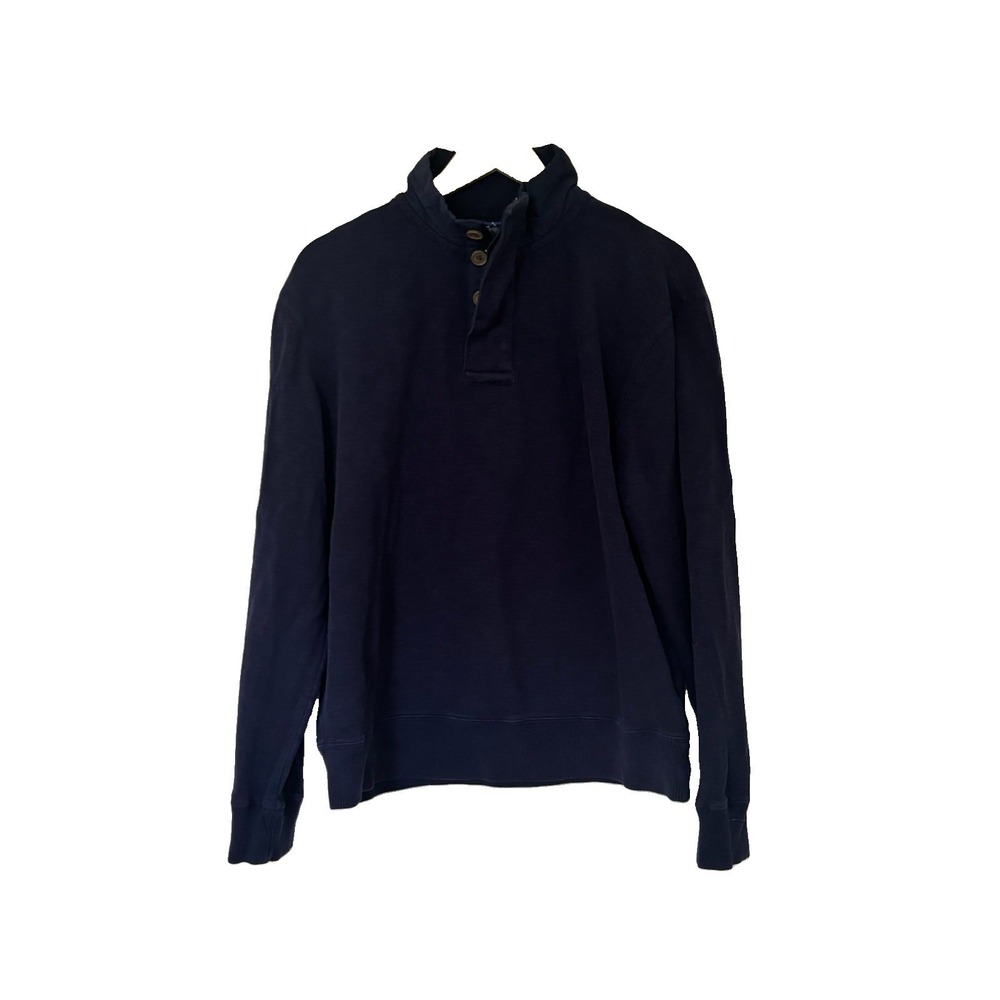 Tommy Hilfiger Mens Navy Blue 1/4 Zip/Buttoned Mock Neck Sweater Size Large - Picture 7 of 8